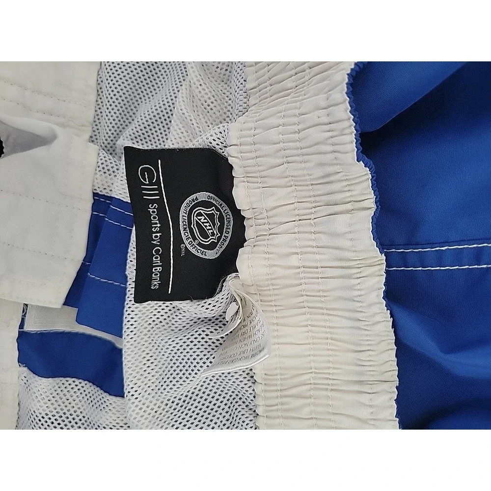 G-III Sports‎ Mens NY Rangers Swim Bottom Trunks, Blue, Large, LINED, LOGO